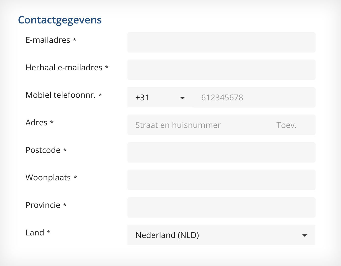 ESTA-formulier: de contactgegevens